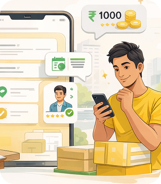 Worker cleaning home